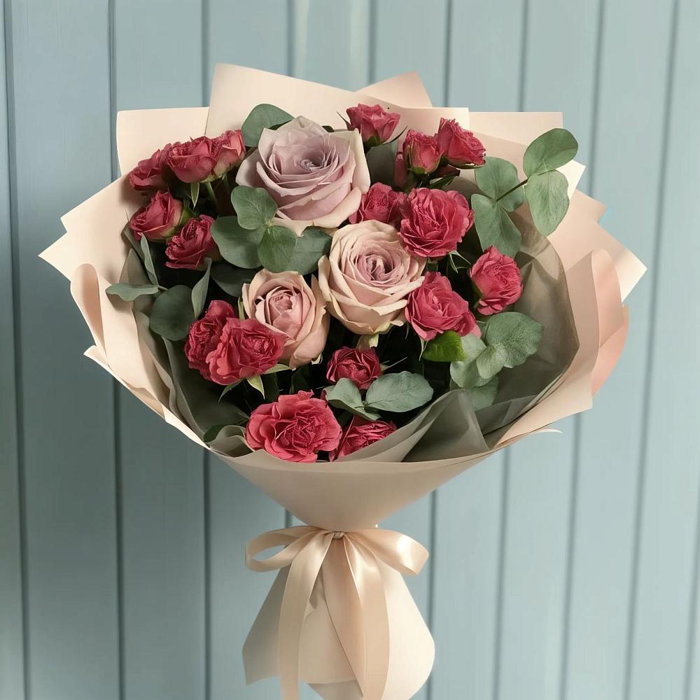 Букет цветов из: Гвоздики и Розы в Яндаре