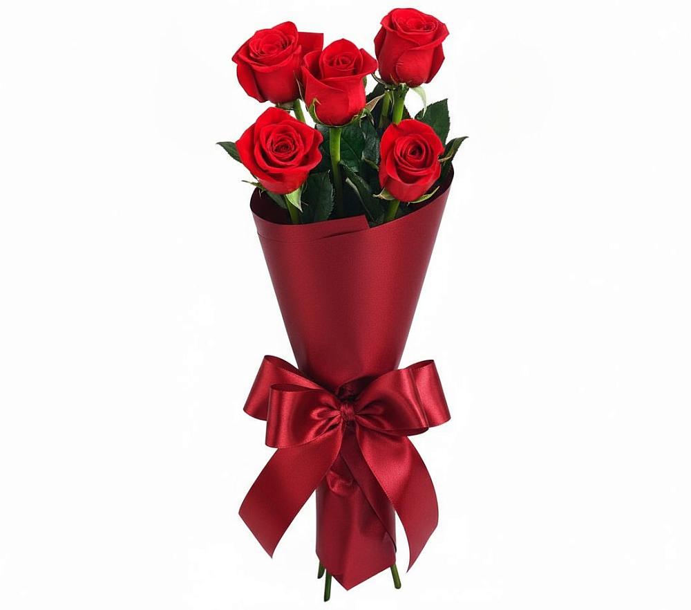 Букет 5 Красных роз Эдлесс Лав в Яндаре
