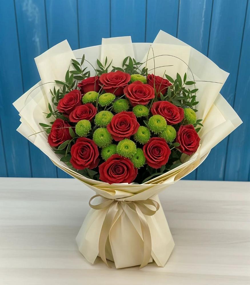 Букет цветов из: Розы и Хризантемы в Яндаре